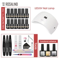 ROSALIND Manicure Set 12/20/24pcs Gel Nail Polish Set With UV LED 24W/48W Lamp Dryer Vernis Semi Permanent Nails Art Tool Kit 2