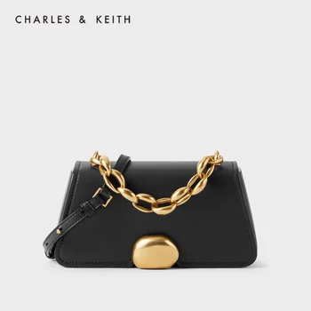 

CHARLES＆KEITHNew Arrival for Winter2020 CK2-50701089Women's shoulder bag handbag with metal buckle and chain decoration