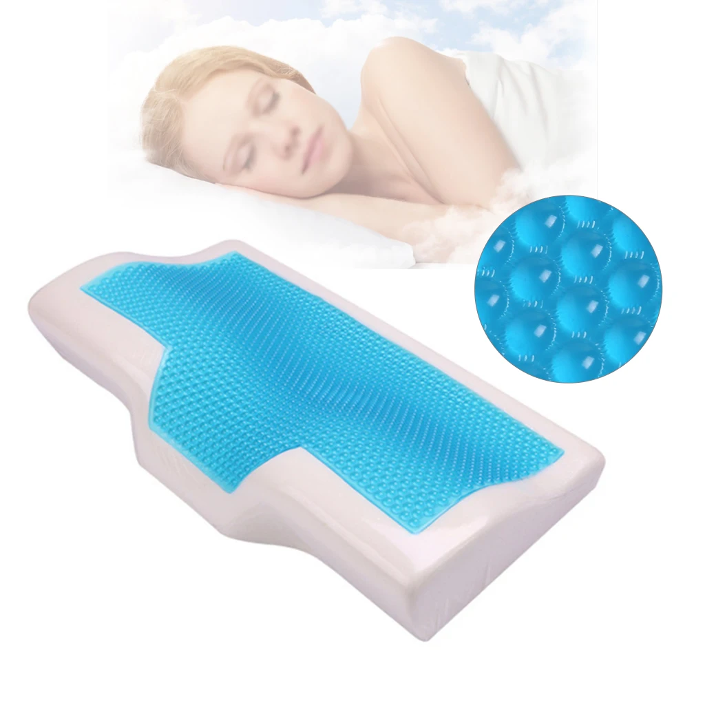 

Silicone Gel 50x30cm Memory Foam Pillow Ice-Cool Latex Pillow Comfortable Anti Eczema Cervical Vertebra Bed Pillow + Pillowcover