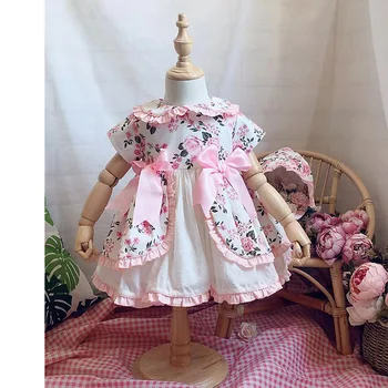 

Spanish Dress Lolita Girl Lace Princess Dress Summer baby girl clothes Girl Birthday Easter Party Ball Gown Causal Dress 3PCS