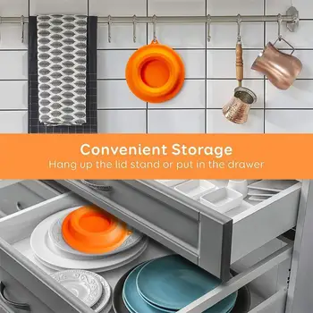 

1pc Silicone Pot Lid Stand For Rice Cooker Spill-proof Holder Dishwasher Stand Safe Tools Anti-overflowing Kitchen Gadget M9Y2