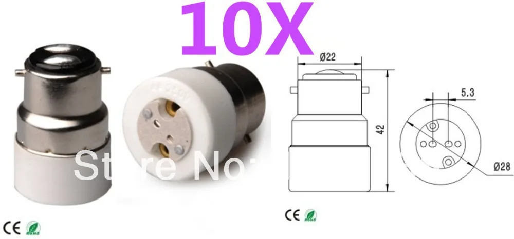 10pcs B22 to MR16 LED lamp holder socket adapter converter Free Shipping With Tracking No. | Освещение