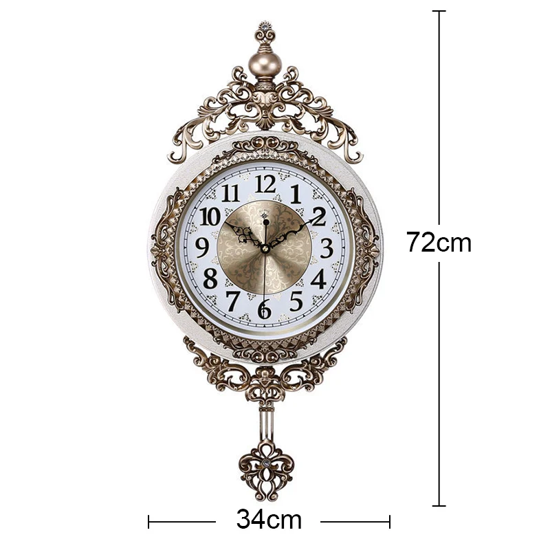 Crown Pattern Swing Mute Quartz Wall Clock C  