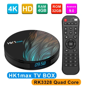 

HK1max Smart TV Box Android 9.0 Set Top Box RK3328 Quad Core 4GB+32GB/64GB 4K Media Player VP9 H.265 2.4G/5G WiFi BT4.0 HK1 Max