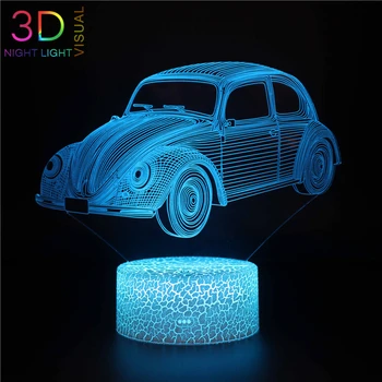 

ATOPH Sedan 3D Night Light for Boys Girls Christmas Xmas Gifts LED Nightlight with USB Charging