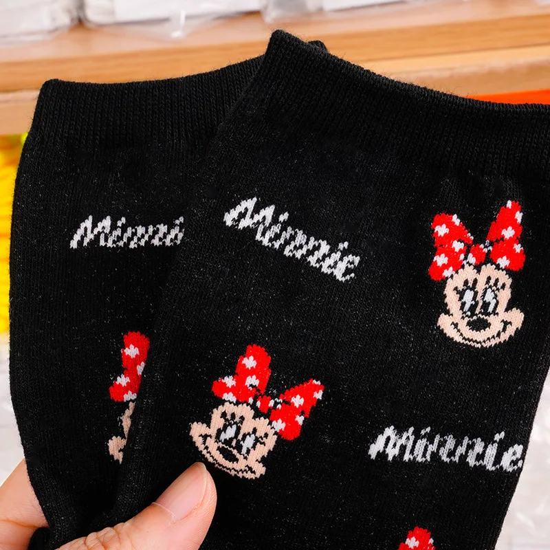 Disney/женские милые хлопковые носки с рисунком Минни и Микки новые модные мягкие хлопковые носки 1 пара 35-40