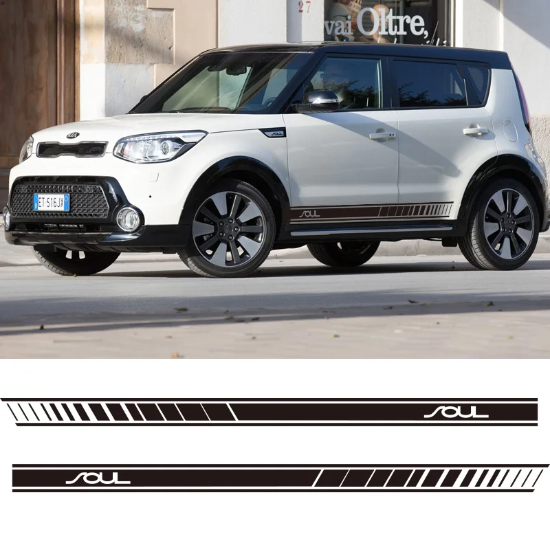 

2 PCS Car Vinyl Side Stripes Stickers Auto Graphics Decals For Kia Soul