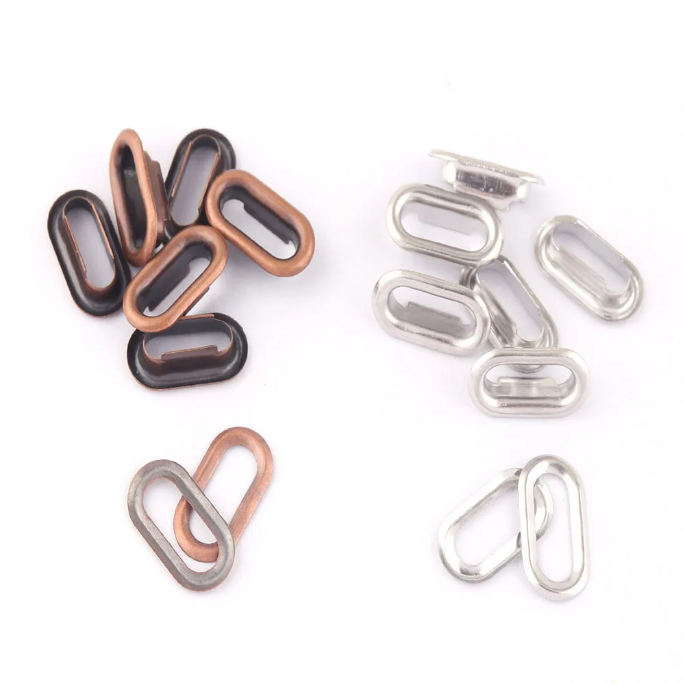 10mm Silver Metal Eyelets Grommets with Washers Grommets Rivet Purse Oval Eyelets for Webbing Canvas Clothes Leather Craft Shoes