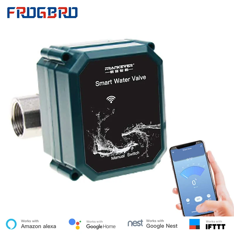 FROGBRO WIFI Smart Indoor Water Saving Wireless Water Valve Remote Control Automatic Watering Works with Alexa Google Home Tuya