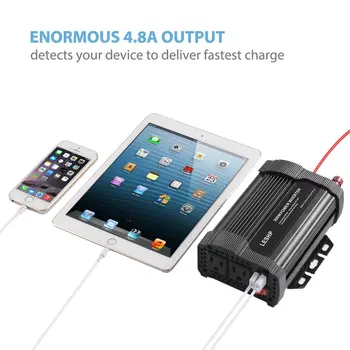 

Car Inverter 300W Solar Inverter 12V DC 110V AC Modified Charger Power Converter Adapter for TV DVD Player