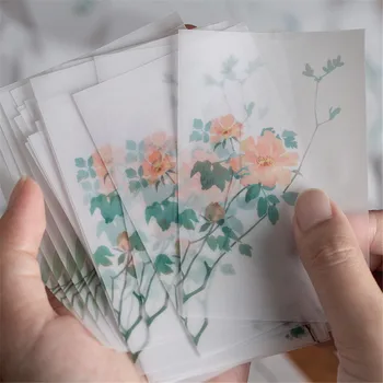 

30pcs Vintage Transparent Acid Paper Memo Pads Escolar Bookmark Notepad Label Kawaii Stationery Papeleria School Office Supplies