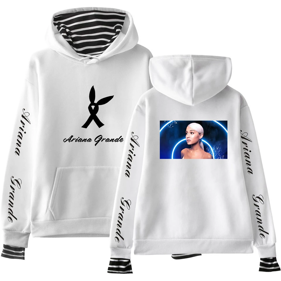 Ariana Grande толстовки KPOP хлопковые водолазки негабаритный свитер с капюшоном для женщин Ariana Grande толстовки moletom для женщин - Цвет: I
