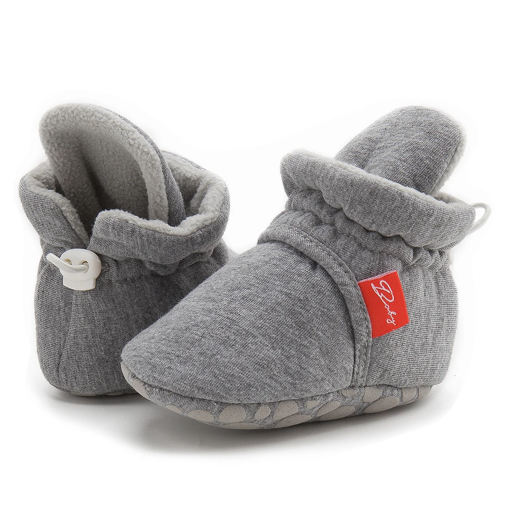 Meckior Winter Baby Boy Girl Socks Shoes Baby Booties Easy Wear Tight Infant Newborn Walking Fluff Warm Moccasins Zapatos Bebe