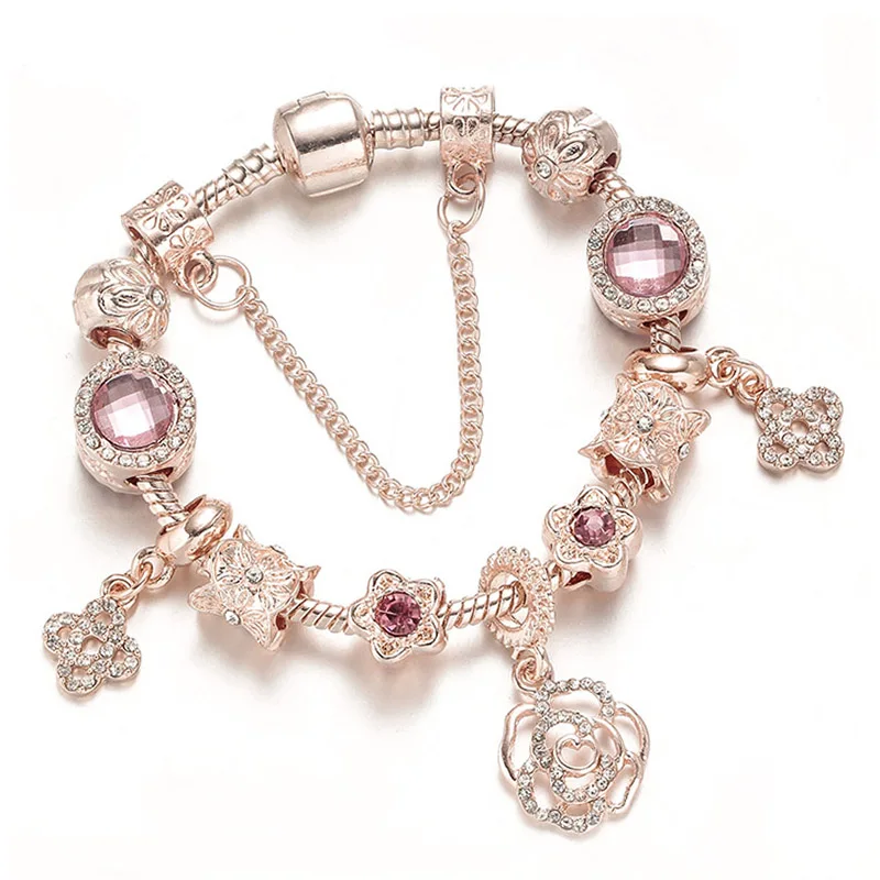 Boosbiy дропшиппинг Европейский Стиль Мода Сердце Бусины Браслет Подходит Прекрасный браслет для женские Украшения, браслеты - Окраска металла: 20