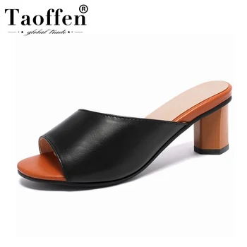 

TAOFFEN Plus Size 31-43 Women Sandals Party Fashion Summer Shoes Women Hot Sale Office Work High Heels Beach Sandals Footwear