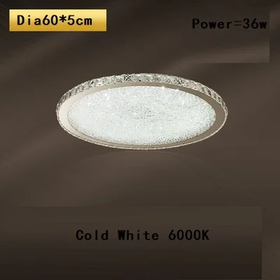 Dia60cm Cold white Дистанционное управление Хрустальный современный светодиодный потолочный светильник гостиная спальня блеск светильники затемнение из нержавеющей стали lampara techo - Цвет корпуса: Dia60cm Cold white