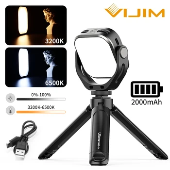 

VIJIM VL66 360 Rotation LED Fill Light Rechargable Cold Shoe Bracket Video Light 3200K-6500K With Adjustable Mount Holder