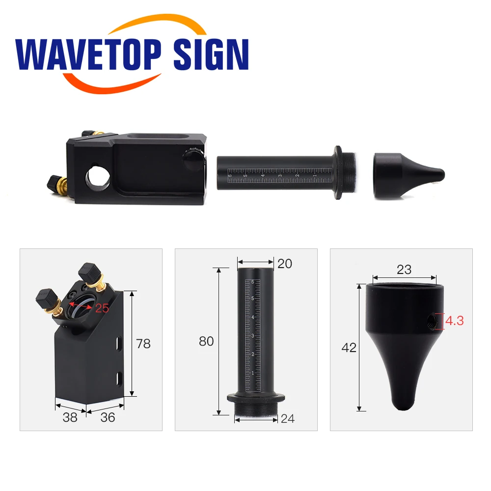 Бесплатная доставка WaveTopSign Co2 лазерная головка для фокусировки объектива D20mm F50.8