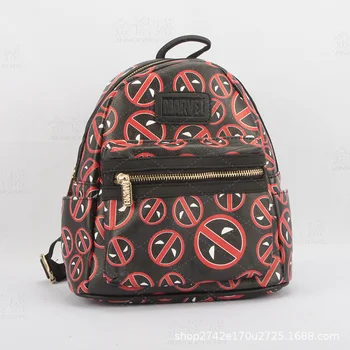 

IVYYE Red Deadpool Fashion Anime PU Backpacks Soft Leather School Backpack Casual Bags Student Travel Knapsack Unisex New