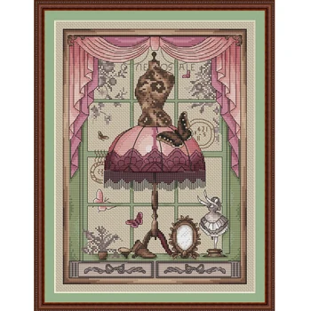 

High Quality Counted Cross Stitches Kit The Purple Tailoring Shop Wedding Shop Wedding Dress Lady Skirt butterfly Free Shipping