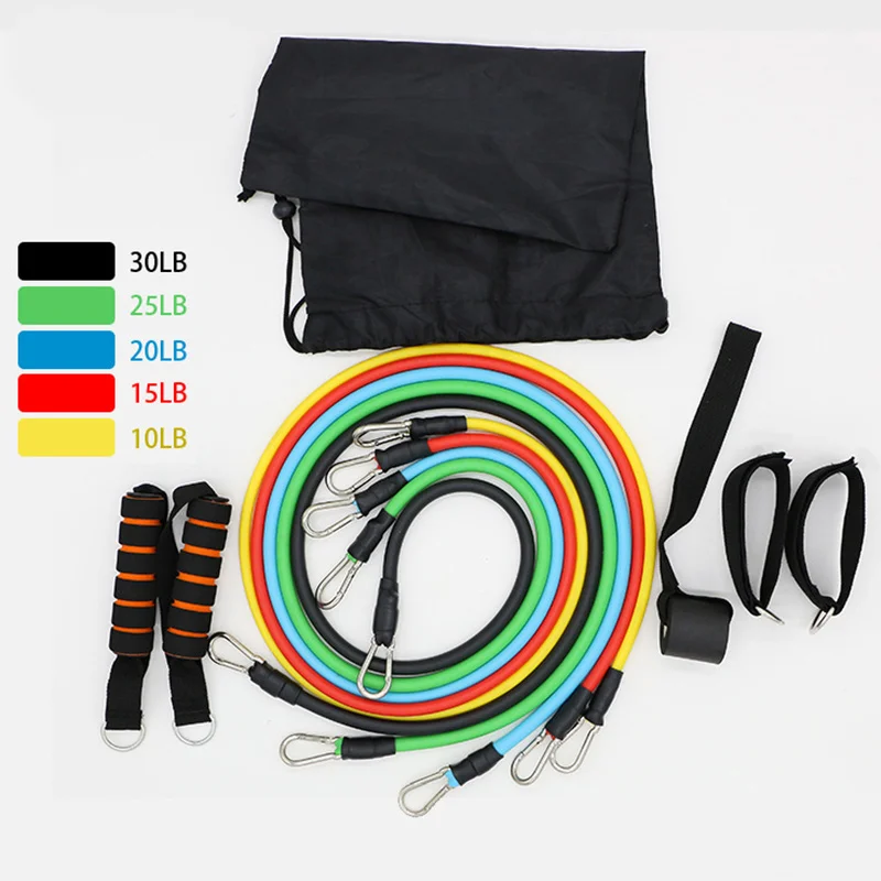 

11/set Resistance Band Muscle Trainer Pull Rope Gym Exercises Body Stretch Rubber Tube Training Yoga Band Fitness Equipment