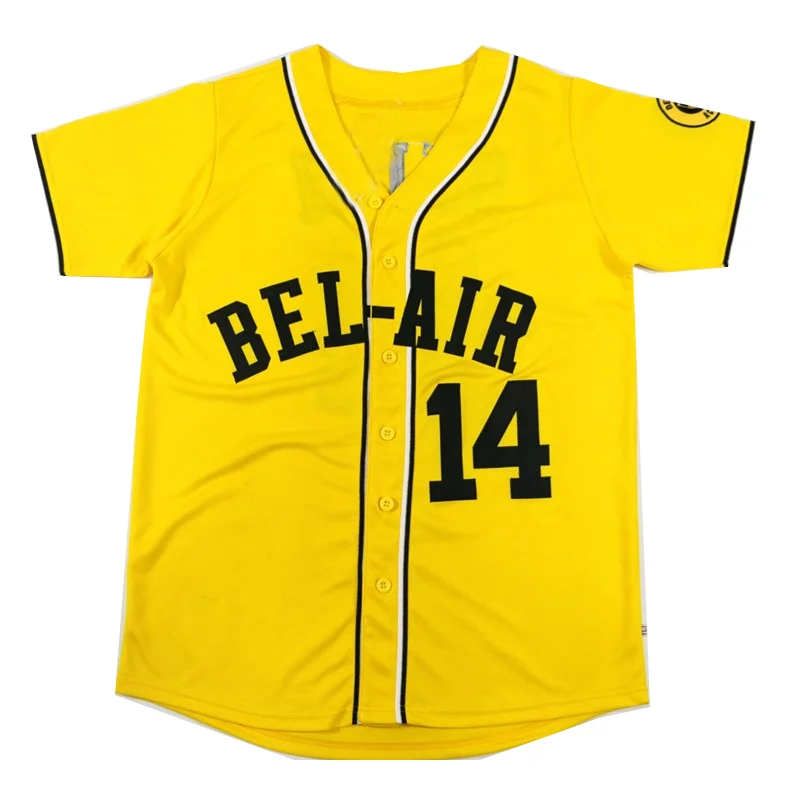 yellow baseball jersey