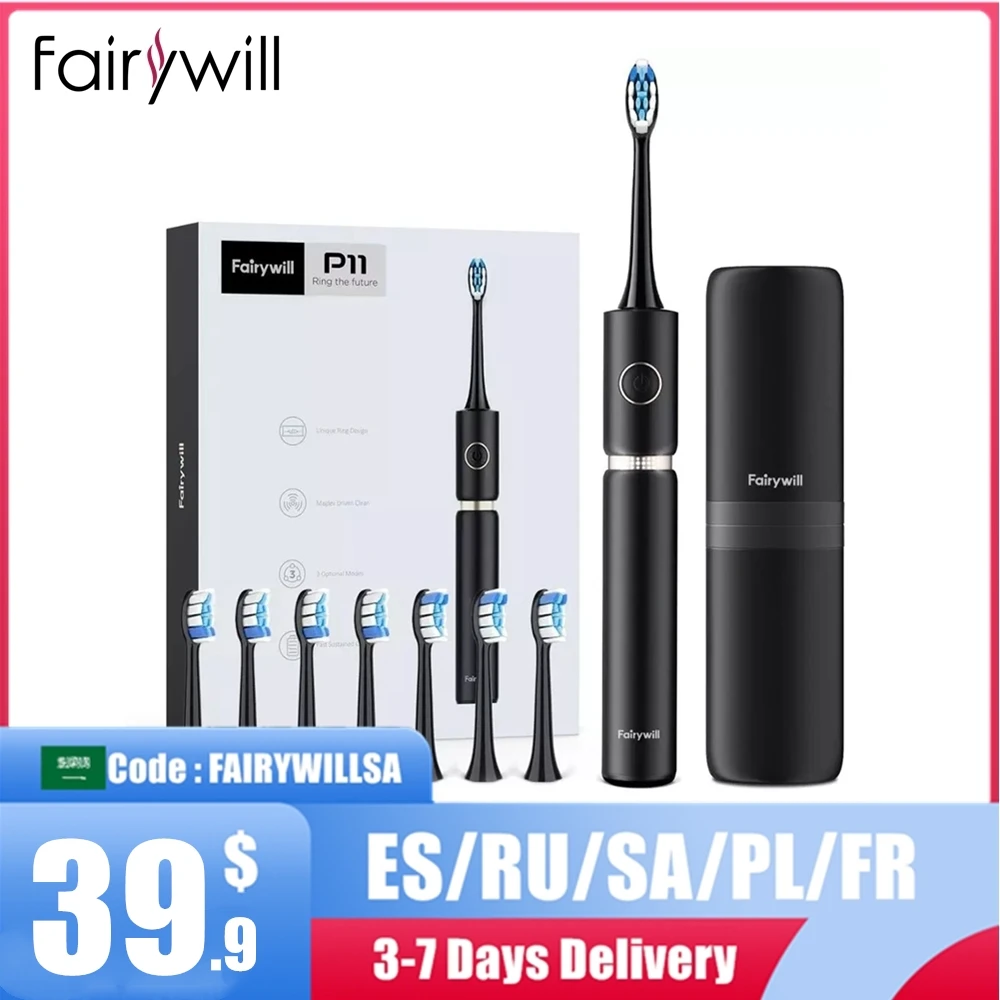 Отбеливающая электрическая зубная щетка Fairywill P11 Sonic ультрамощная