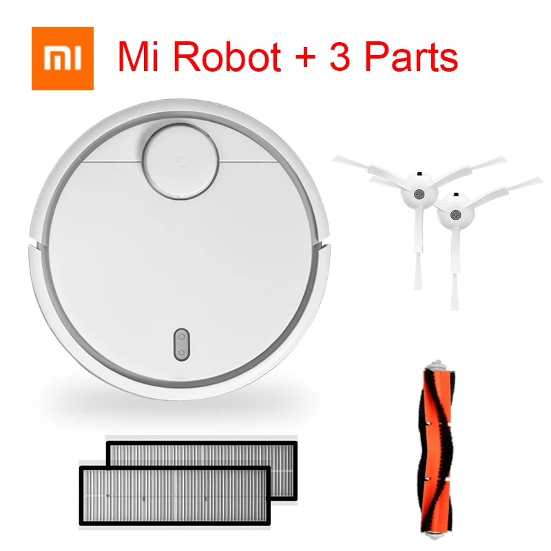 Add 3 Parts Xiaomi mi робот пылесос для дома автоматический подметание пыли стерилизовать умный планируемый wifi mi jia приложение пульт дистанционного управления - Цвет: Add 3 Parts