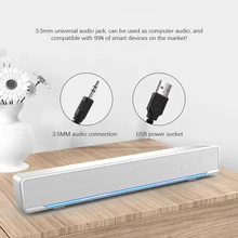 Мини Портативный длинный сабвуфер динамик со светом настольный USB динамик Домашний ПК ноутбук мультимедийный динамик