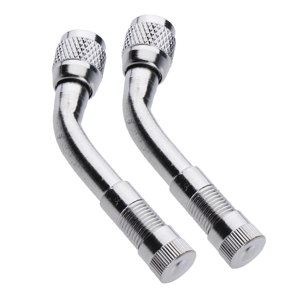 2x Valve Extension Tyre Stem Adapter Core Cap 135 Angle Car Bike Truck Brass