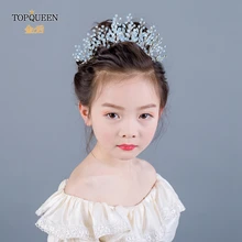 TOPQUEEN HP200 детская тиара Корона Дети Корона Принц короны для детей кристалл тиара День рождения Корона детская Свадебная повязка на голову