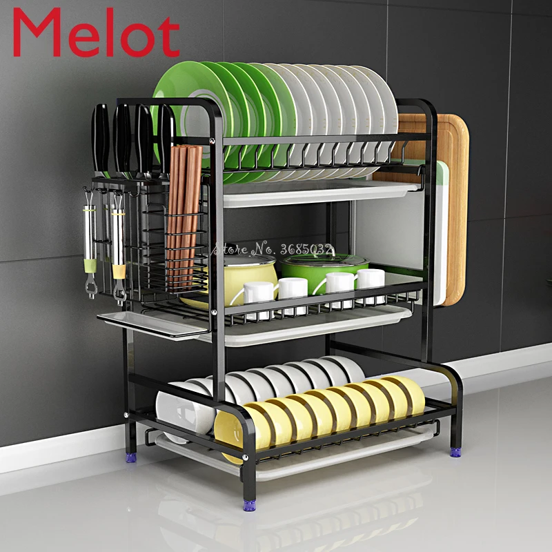 

kitchen storage rack Tableware Storage Rack Holder shelf Rustproof durable stainless steel Cutlery Dish Rack storage holders