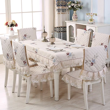 

New Embroidery Non-slip Modern Minimalist Chair Cover Home Furniture Table And Chair Set Tablecloth Elegant Dining Chair Cushion