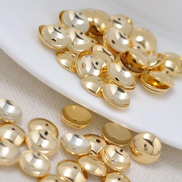 

10pcs Beads Caps 3-12mm Gold Color 1mm Hole End Caps Needlework Accessories Wholesale for Handmade Craft Jewelry Making DIY