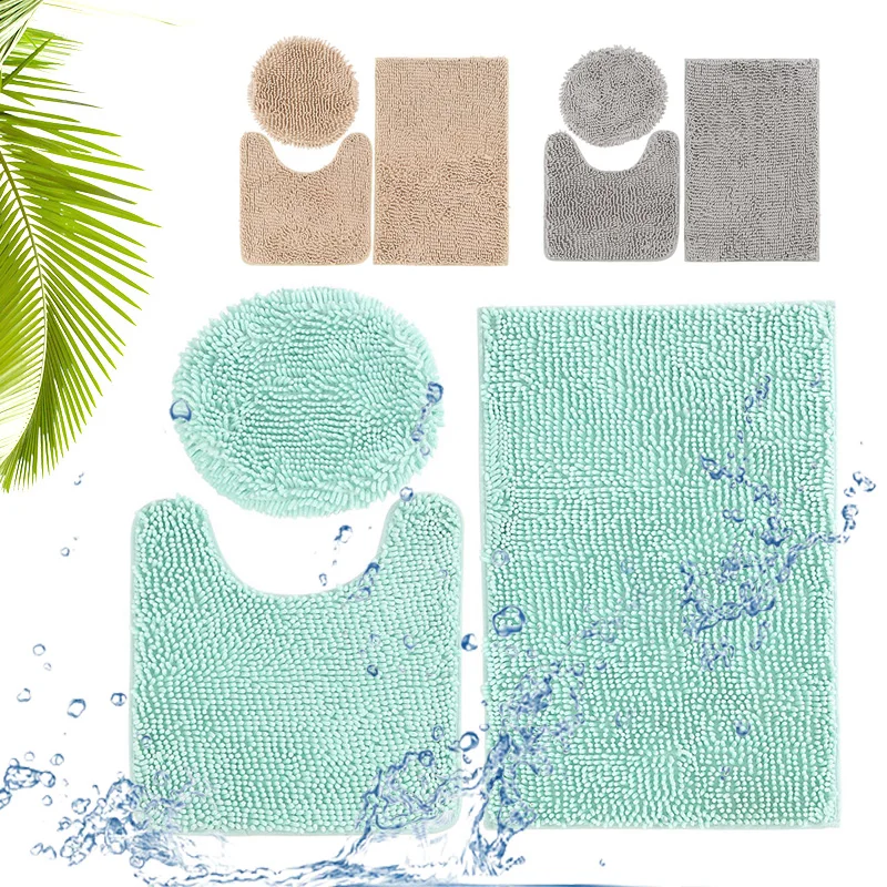 Toilet Seat Cover Bathroom Mat Set Toilet Seat Cushion Household Supplies Rug Winter Portable Soft Home Decor 3pcs