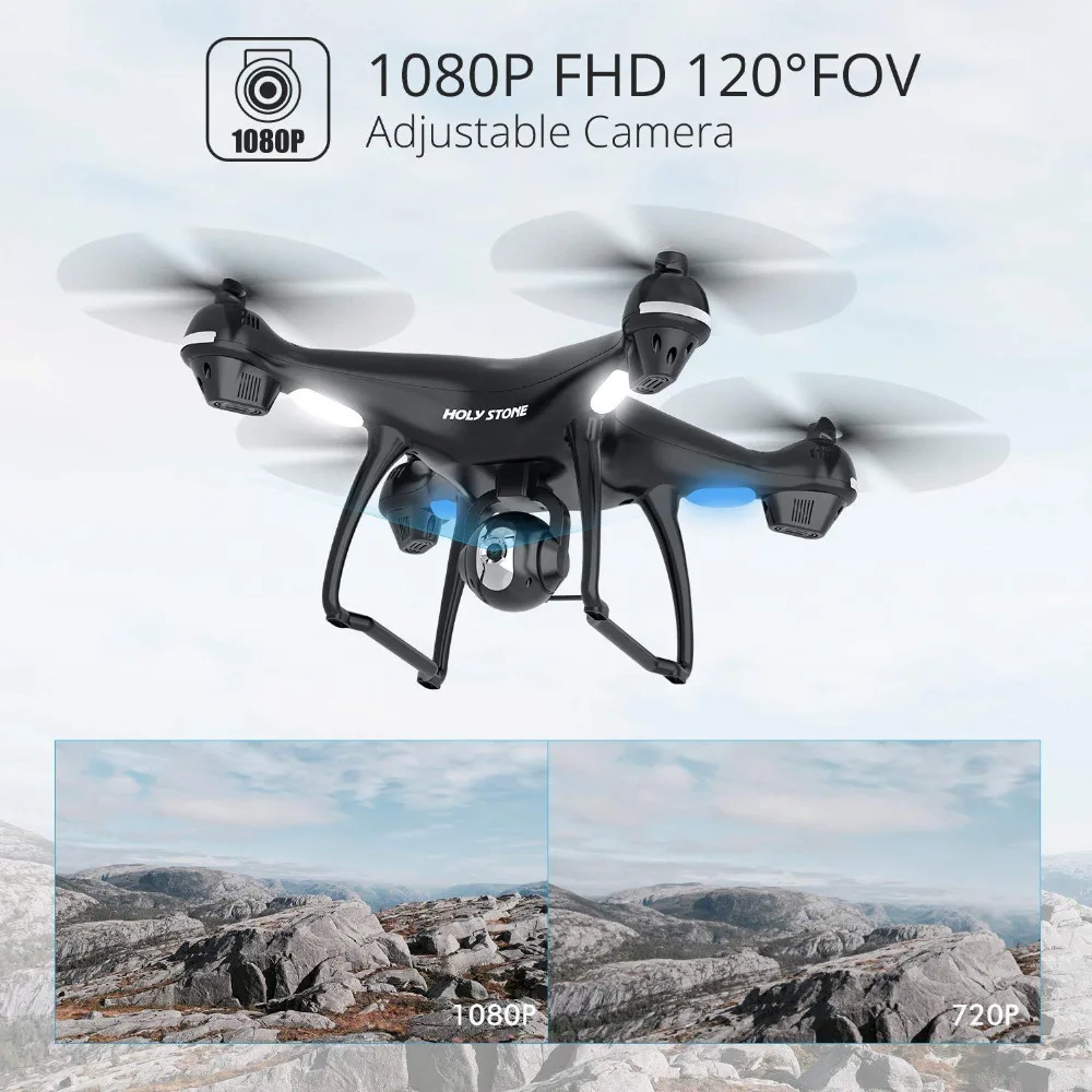 GPS дроны Holy Stone HS100 с HD камерой 1080P FPV Wifi Дрон RC Квадрокоптер 120 ° FOV широкоугольный