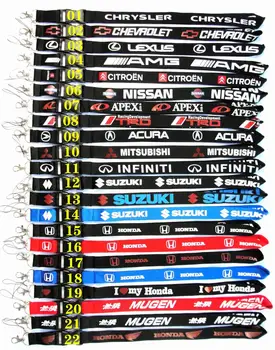 

100PCS Automobile Logo Hanging Neck rope Phone Lanyard Mobile phone Tether For Car Lovers LOGO Multi-Choice/ Support Wholesale
