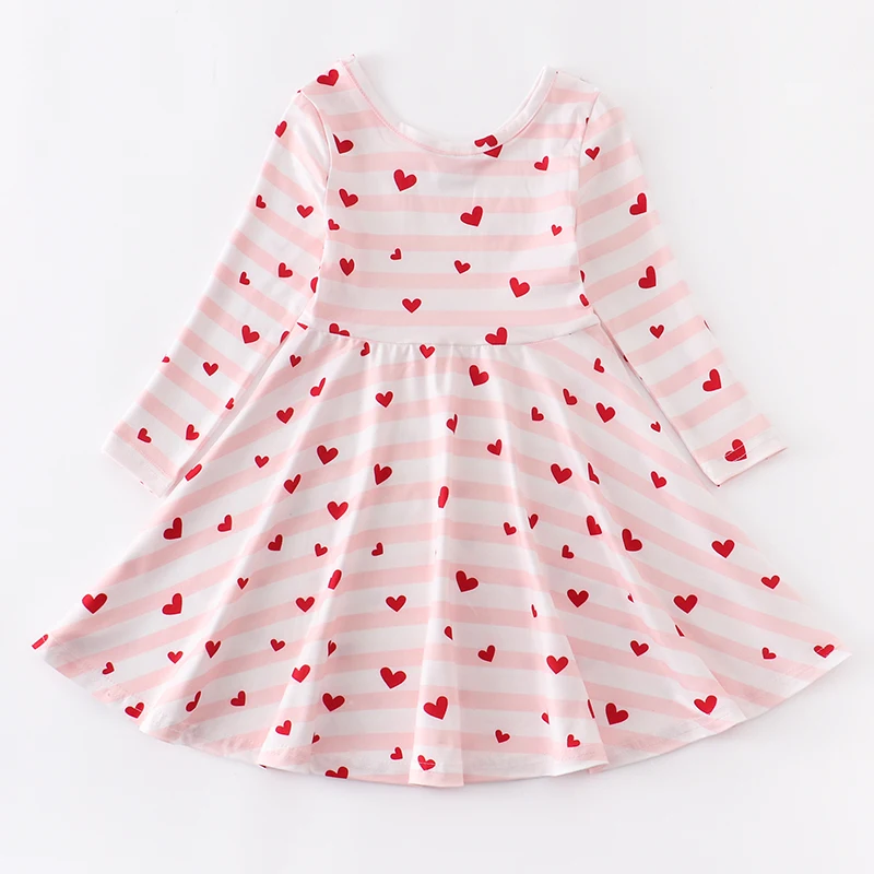 newborn baby girl skirt Girlymax Baby Girls Kids Clothing Milk Silk Love Heart Shape Twirl Dress Knee Length Long Sleeve baby girl doll skirt