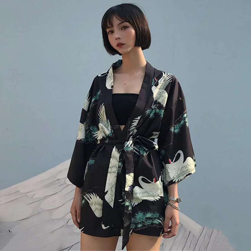 

Spring Kimonos Woman 2020 Japanese Kimono Cardigan Cosplay Shirt Blouse For Womens Boho Vintage Blusa Summer Beach Cardigan