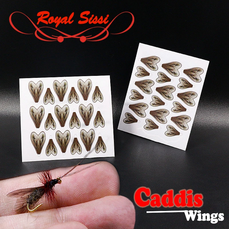 

Royal Sissi 36pcs/bag realistic caddis wings 2sizes mixed pre-cut fly tying wings fly tying materials fly fishing trout fly lure