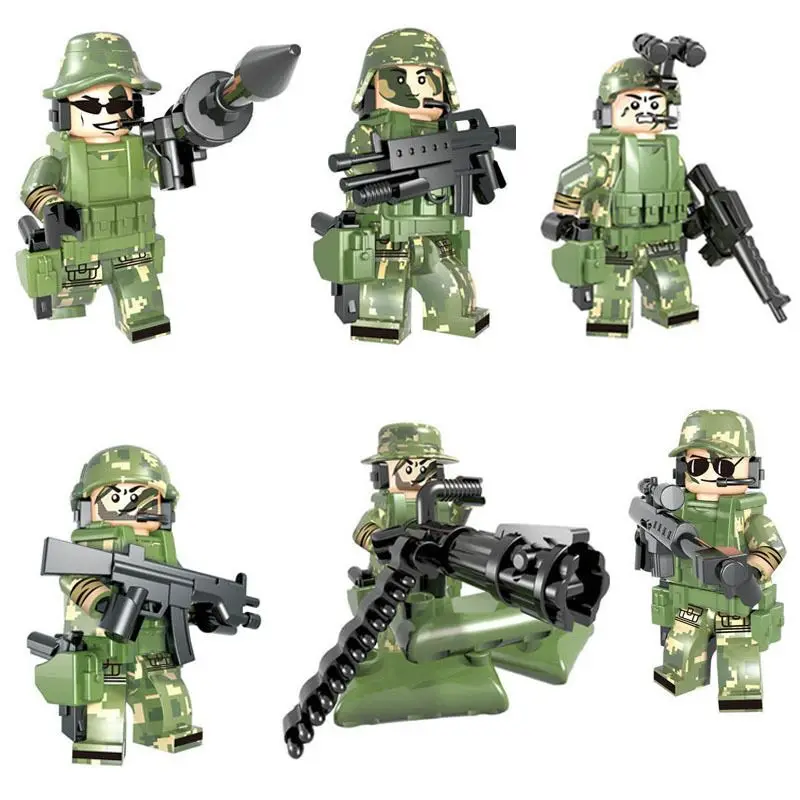 

Building Blocks Action Bricks Military Commandos WWII Army Soldiers Marine Corps Bricks Toys for children TBS75-80