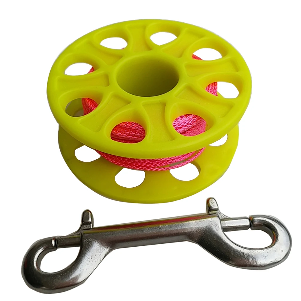Plastic Dive Reel, Guide Line Finger Spool 18m / 30m Line & Dual Ended Bolt Snap Clip for Scuba Diving