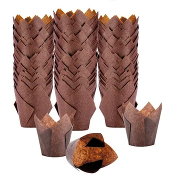 

Tulip Cupcake Liners 300 Pack Baking Cups Muffin Wrappers Perfect for Birthday Parties, Weddings, Bakeries, Restaurants