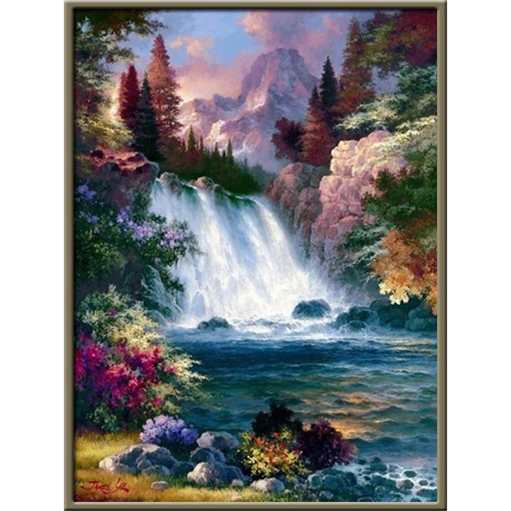 Landscape Tree DIY Cross Stitch Embroidery 11CT Kits cross stitch kit cross stitch tools Needlework Craft Set Printed Canvas Cotton Thread Home Decoration Sale