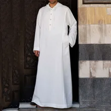 Aliexpress - Muslim Men Arabic Style Simple Long Men’s Long-sleeved Solid Color Breathable Robe Muslim, Saudi Arabia, Dubai Men’s Robe  S-5XL