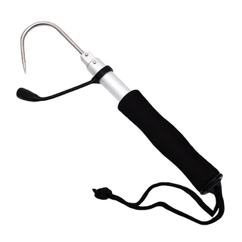

most popular Steel Fishhook Telescopic Sea Fishing Gaff Aluminum Alloy Spear Hook Flexible Fish Tackle Outdoor Fishing Tool