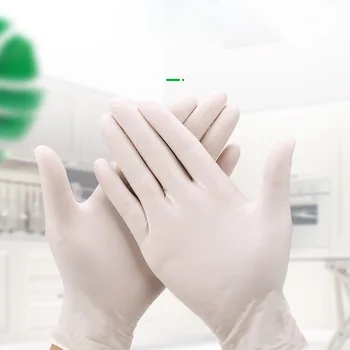 

100pcs Disposable Natral Latex Gloves Good Elastic Hemp Surface Industrial Protective Gloves S/M/L