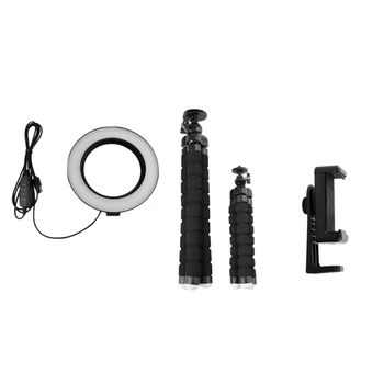 

Led Ring Light Octopus Portable Flexible Tripod Stand Holder & Cell Phone Holder Compatible with All Smart Phone, for Selfie, Yo