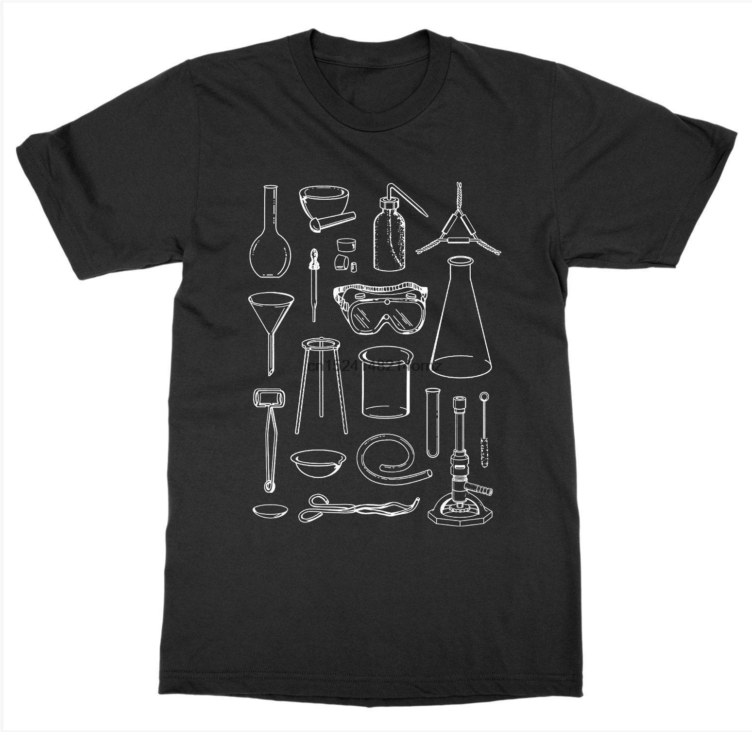 

100% Cotton Men Fashion Trends Leisure Lab Equipment T-Shirt Chemistry Biology Experiment Nerd Genius Theory Science Tees
