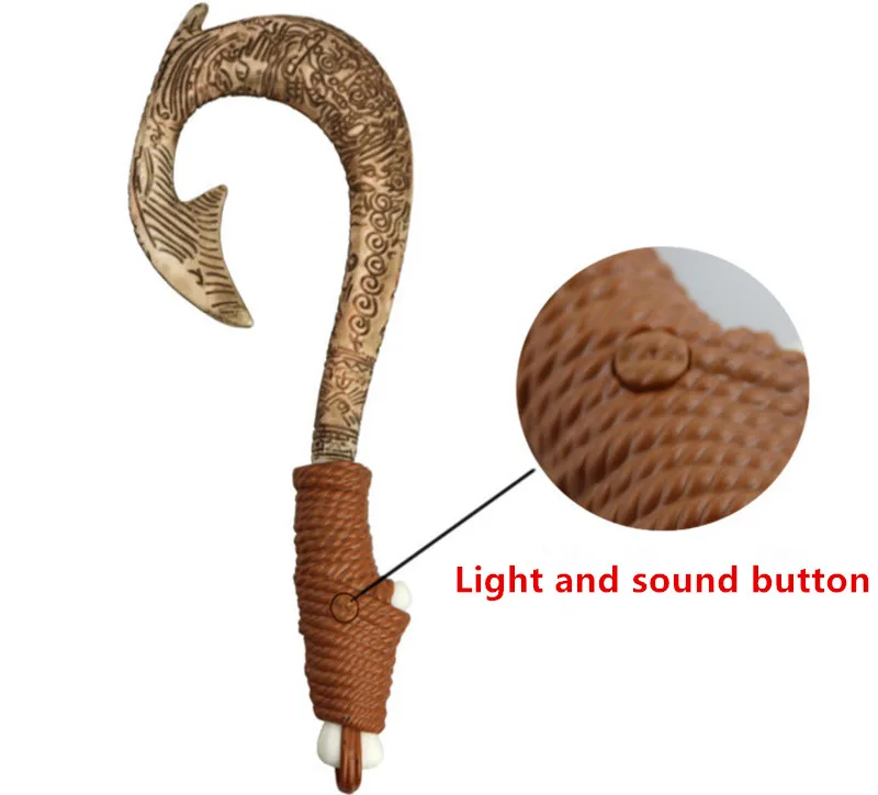 42 см Моана ваялики Мауи оружие светодиодный музыкальный звук саблей рыболовный крючок фигурки Моана ожерелье Приключения световой меч детские игрушки